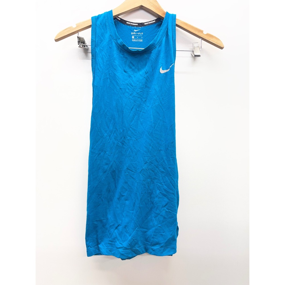 Nike Running Dri-FIT Blue Mesh Racerback Tank Top Womens Size Medium